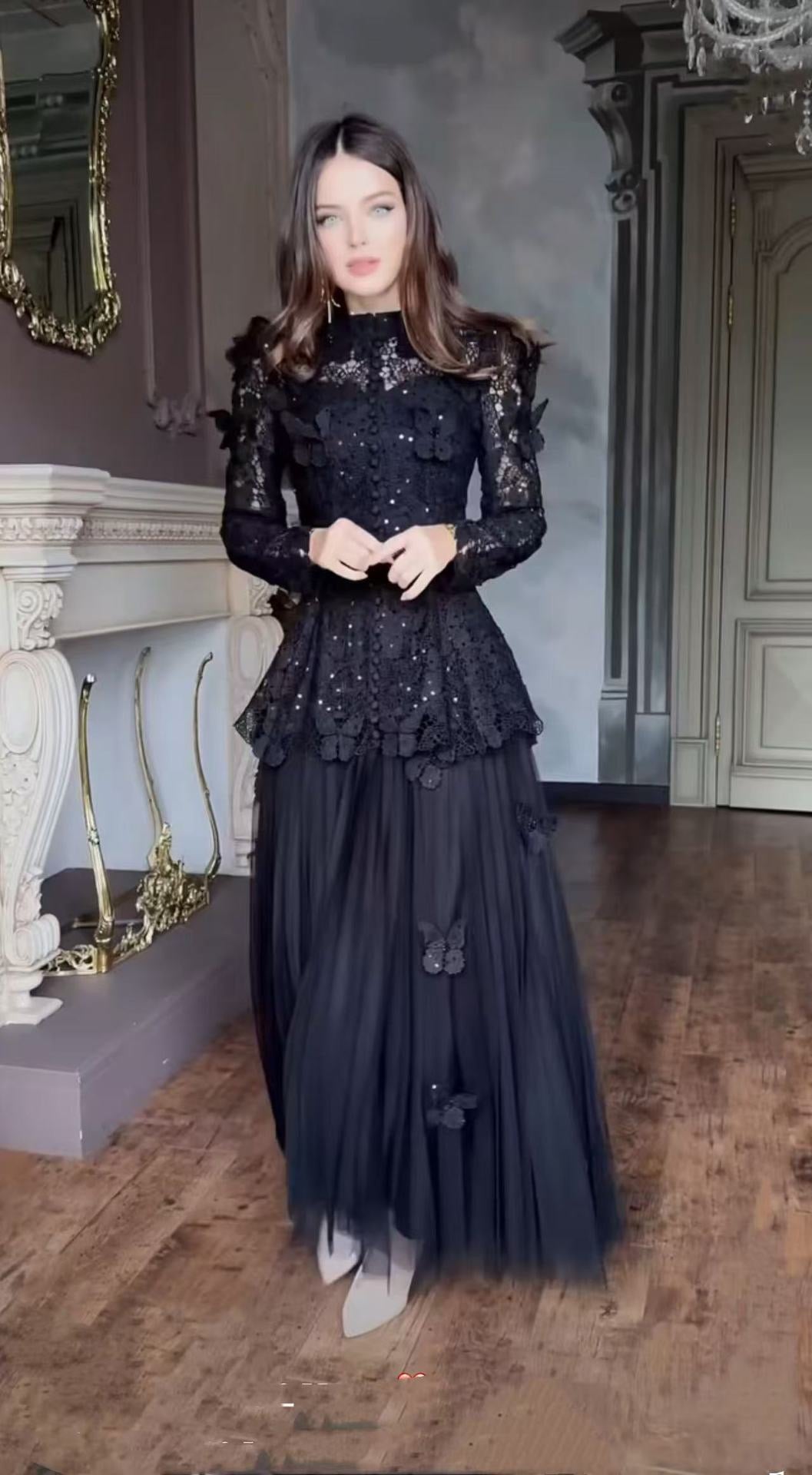 French butterflies dress