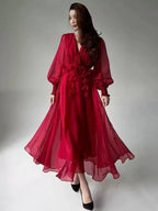 French niche spring v neck dress