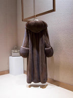 Faux fur coat*large collar&cuffs
