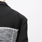 Lace design stitching blazer dress