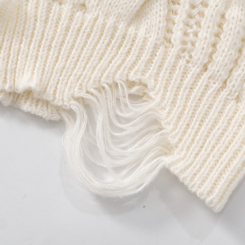 Distressed Crop Sweater