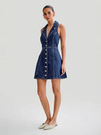 Retro denim mini dress