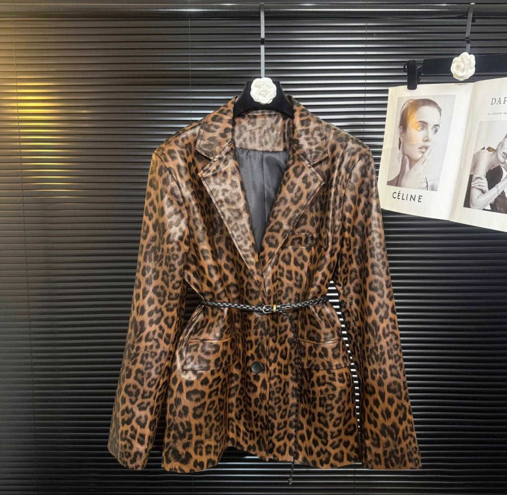 Leopard Leather Jacket
