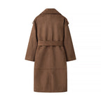 Chic long suede coat