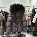 Down Puffer Jacket with Fur Collar