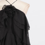 Stitching ruffled dress