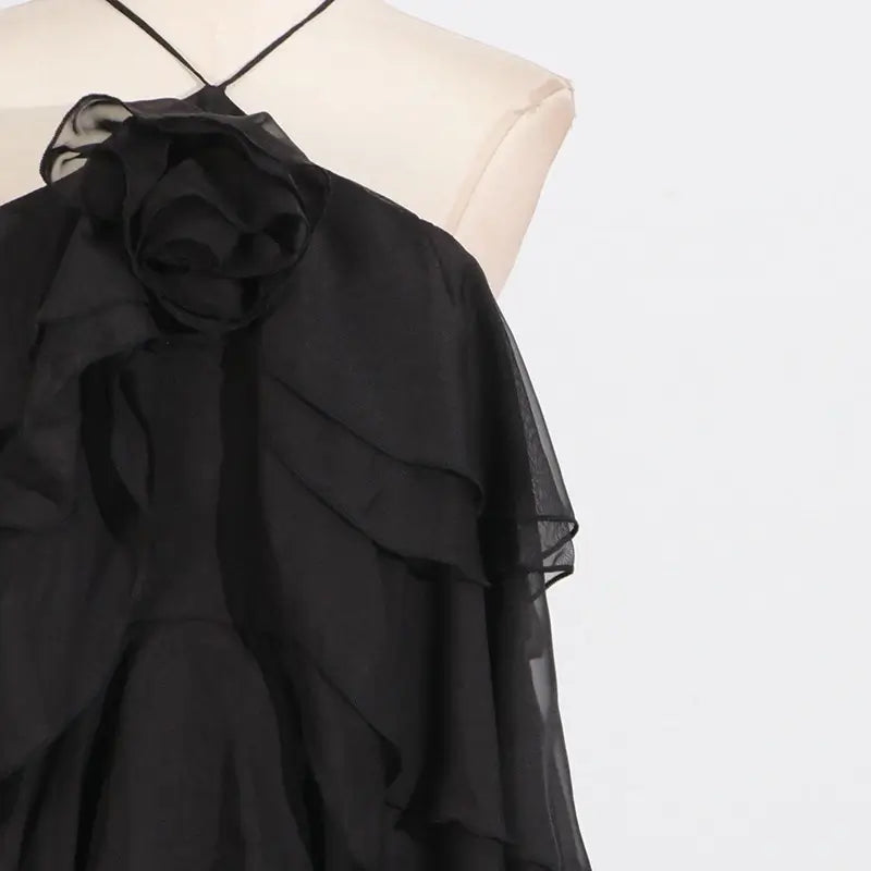Stitching ruffled dress