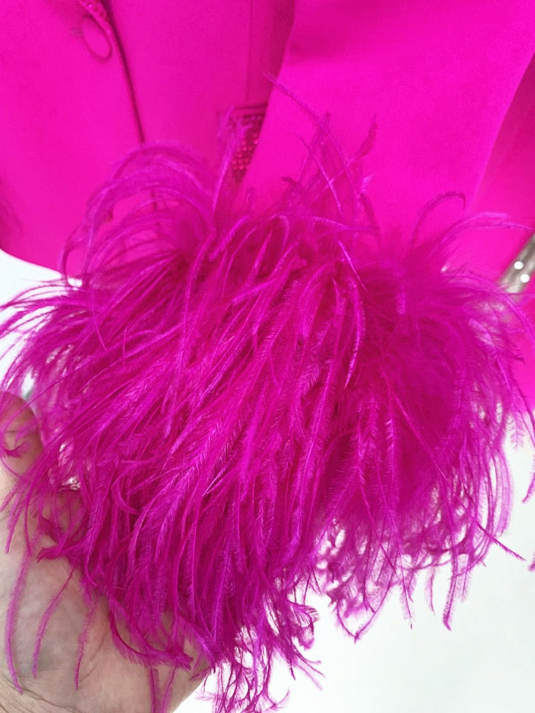 Blazer with feathers