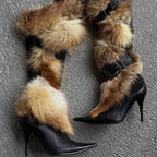 Fur leather boots