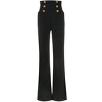 High waist pants with gold buttons