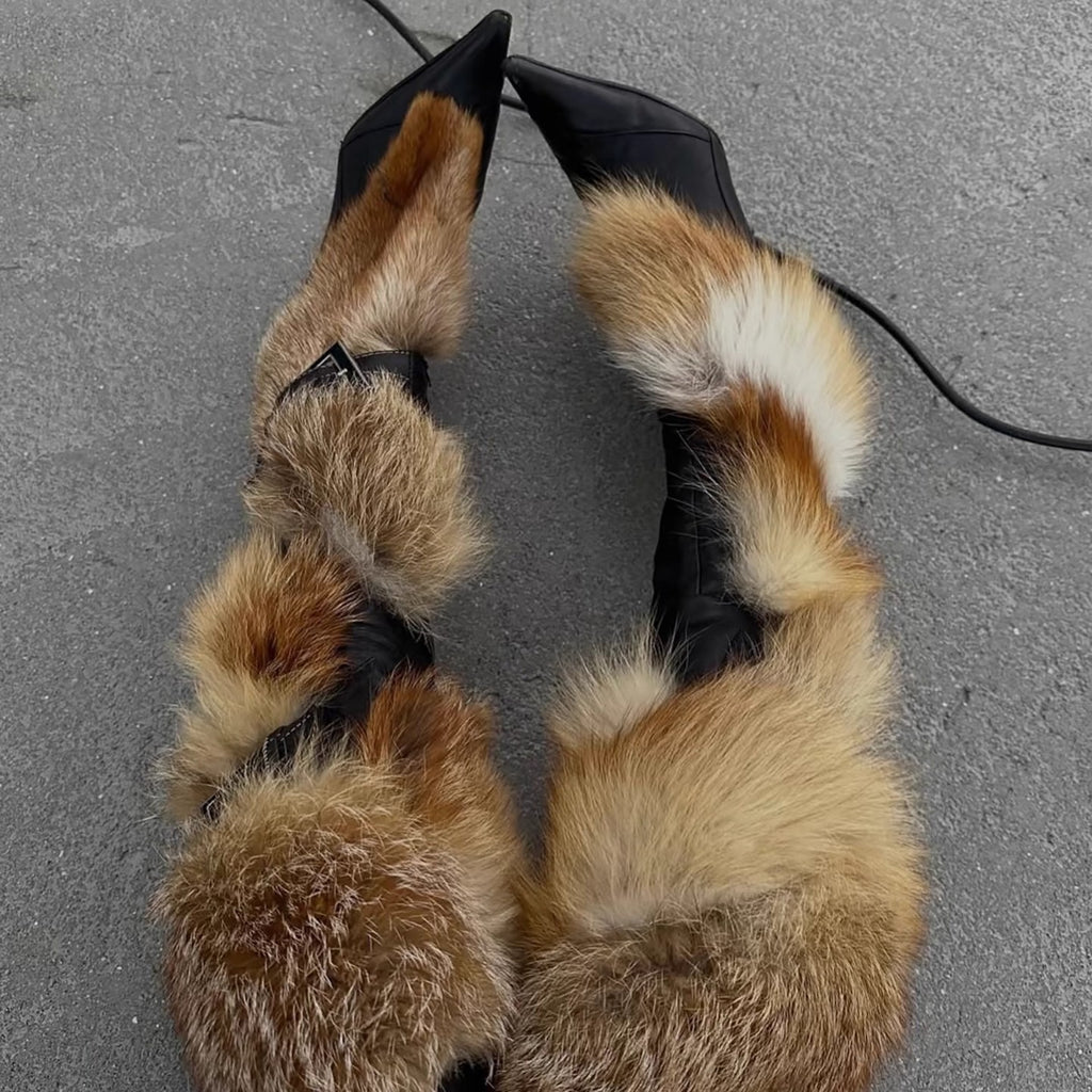 Fur leather boots