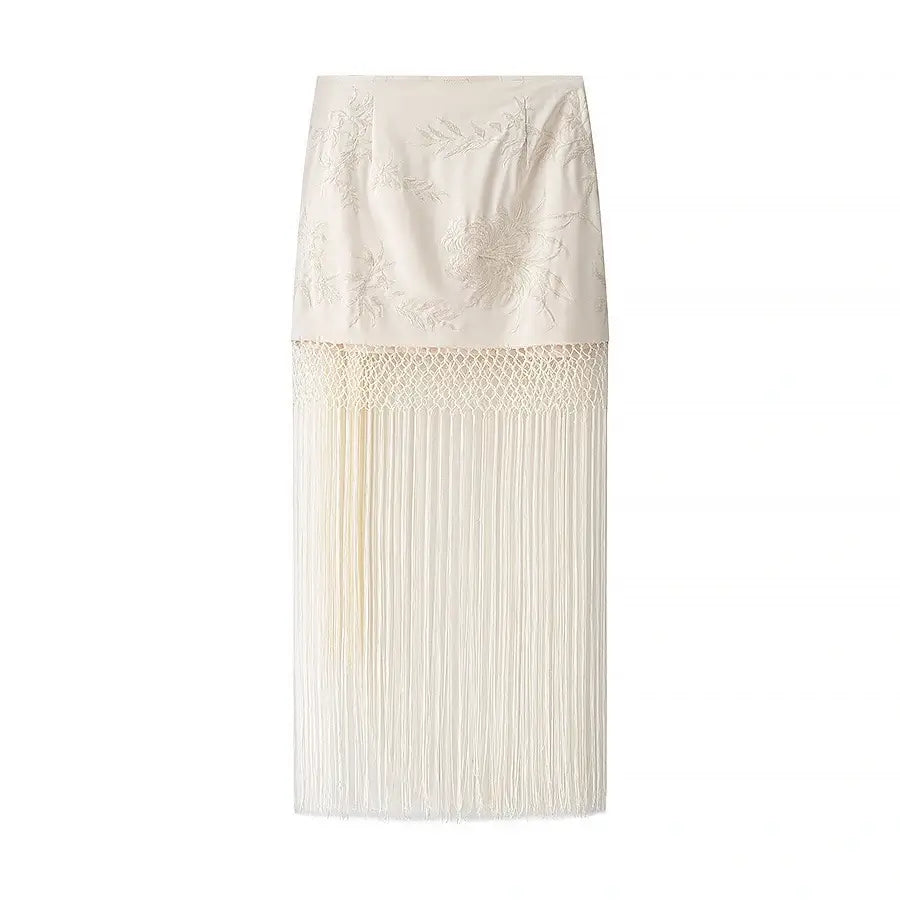 Cross fringes skirt