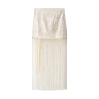 Cross fringes skirt