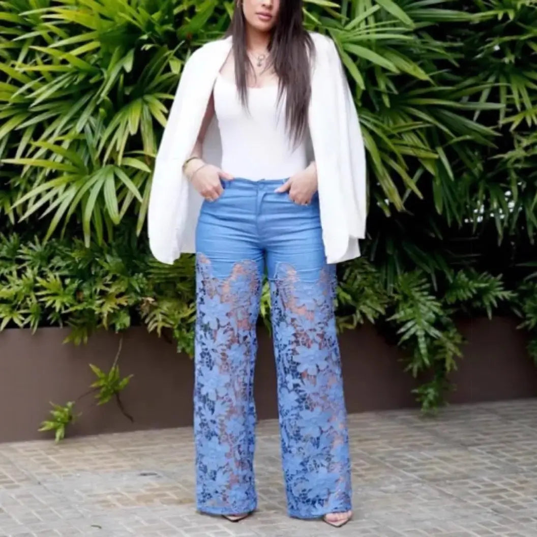 Lace jeans