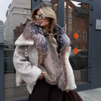 Jacket with fur collar