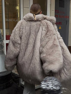 Gradient faux fur coat