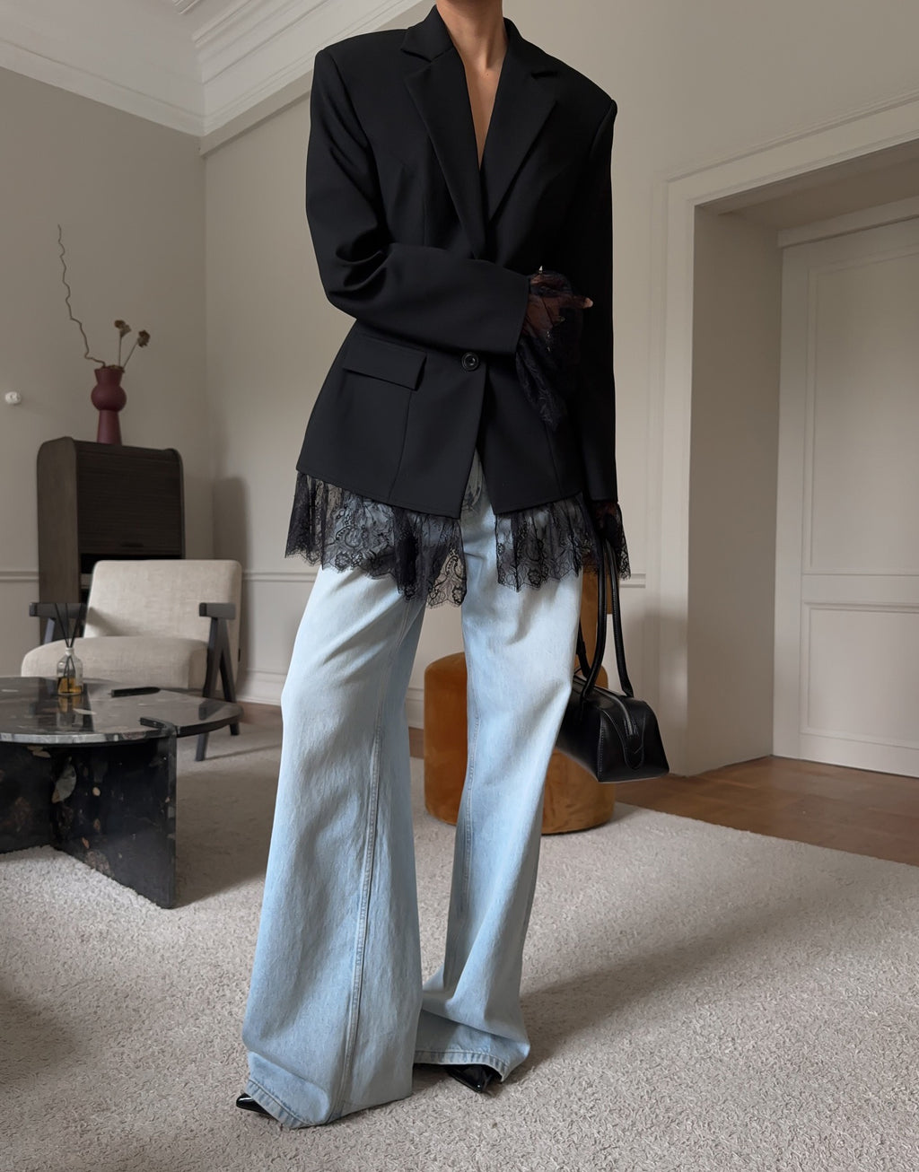 Lace blazer style