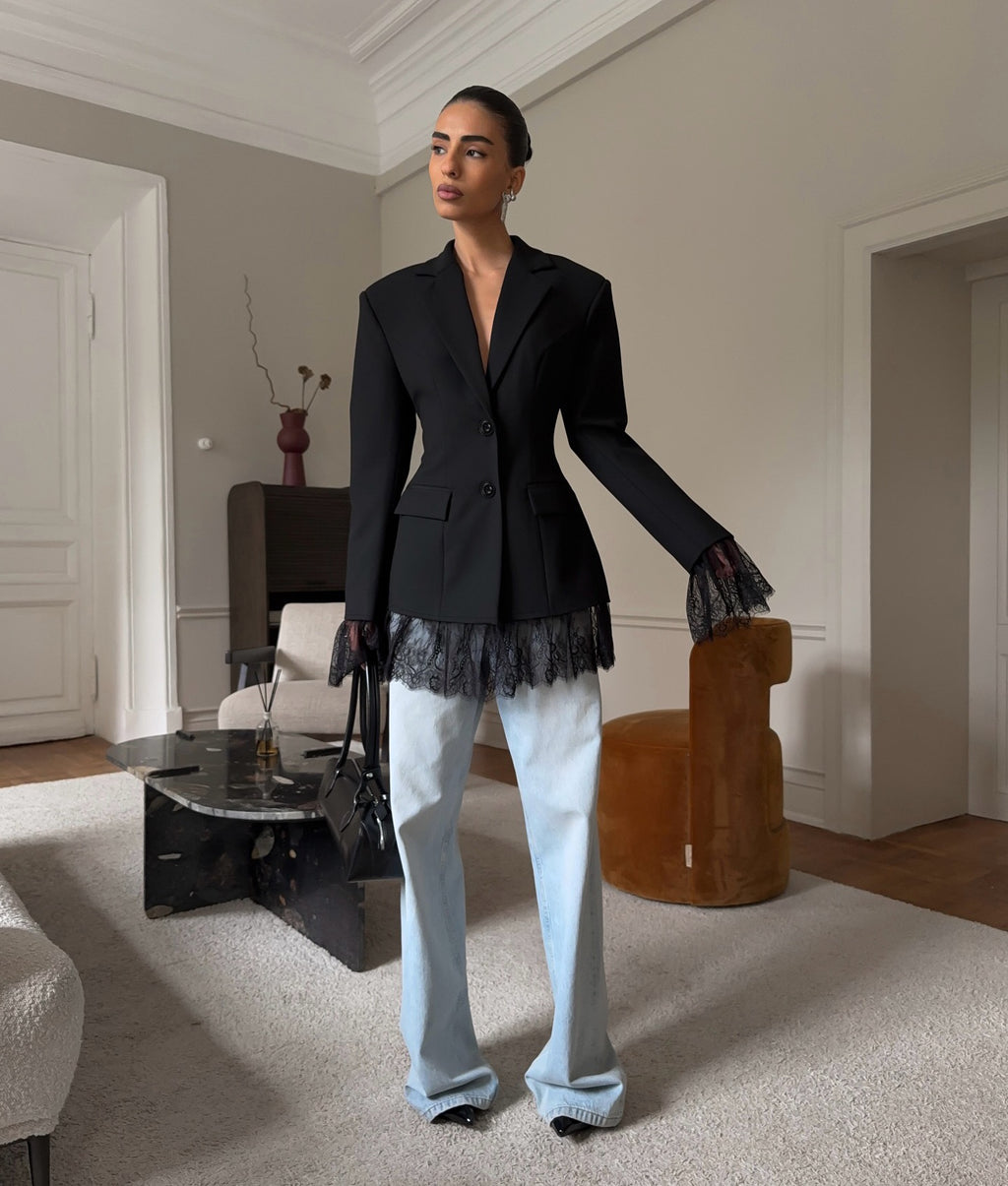 Lace blazer style