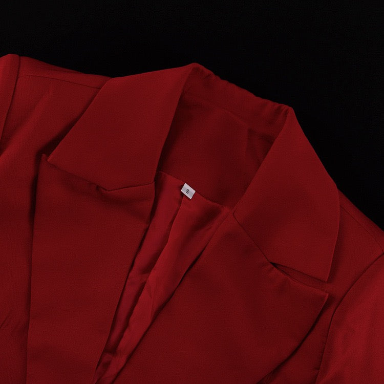 Stella Red Short and Jacket Set with Tie