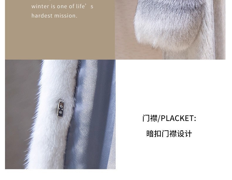 Faux fur coat*large collar&cuffs