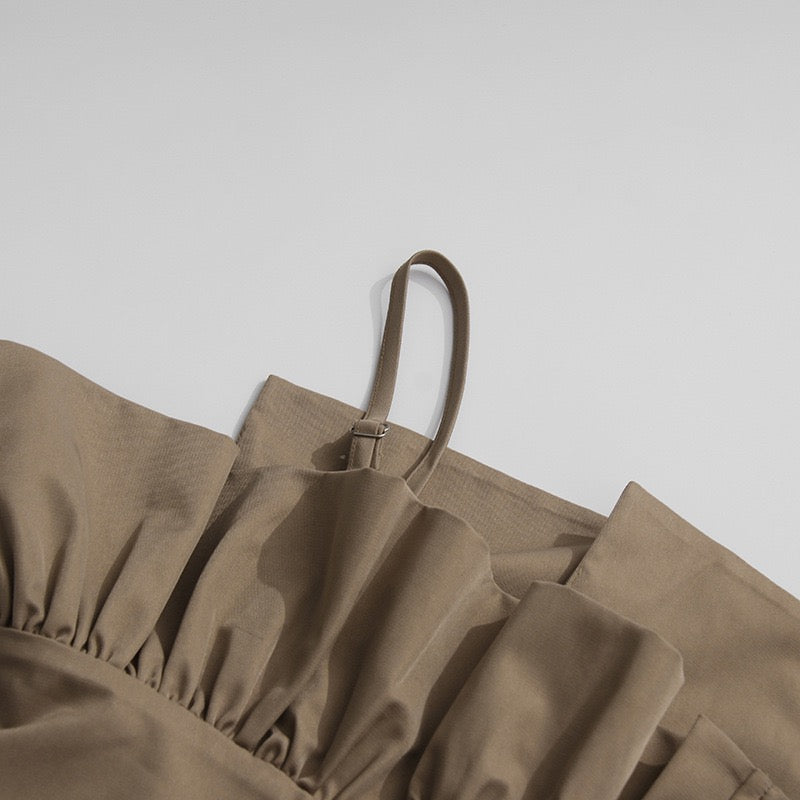 Workwear style off shoulder jumpsuit