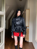 Umbrella leather jacket