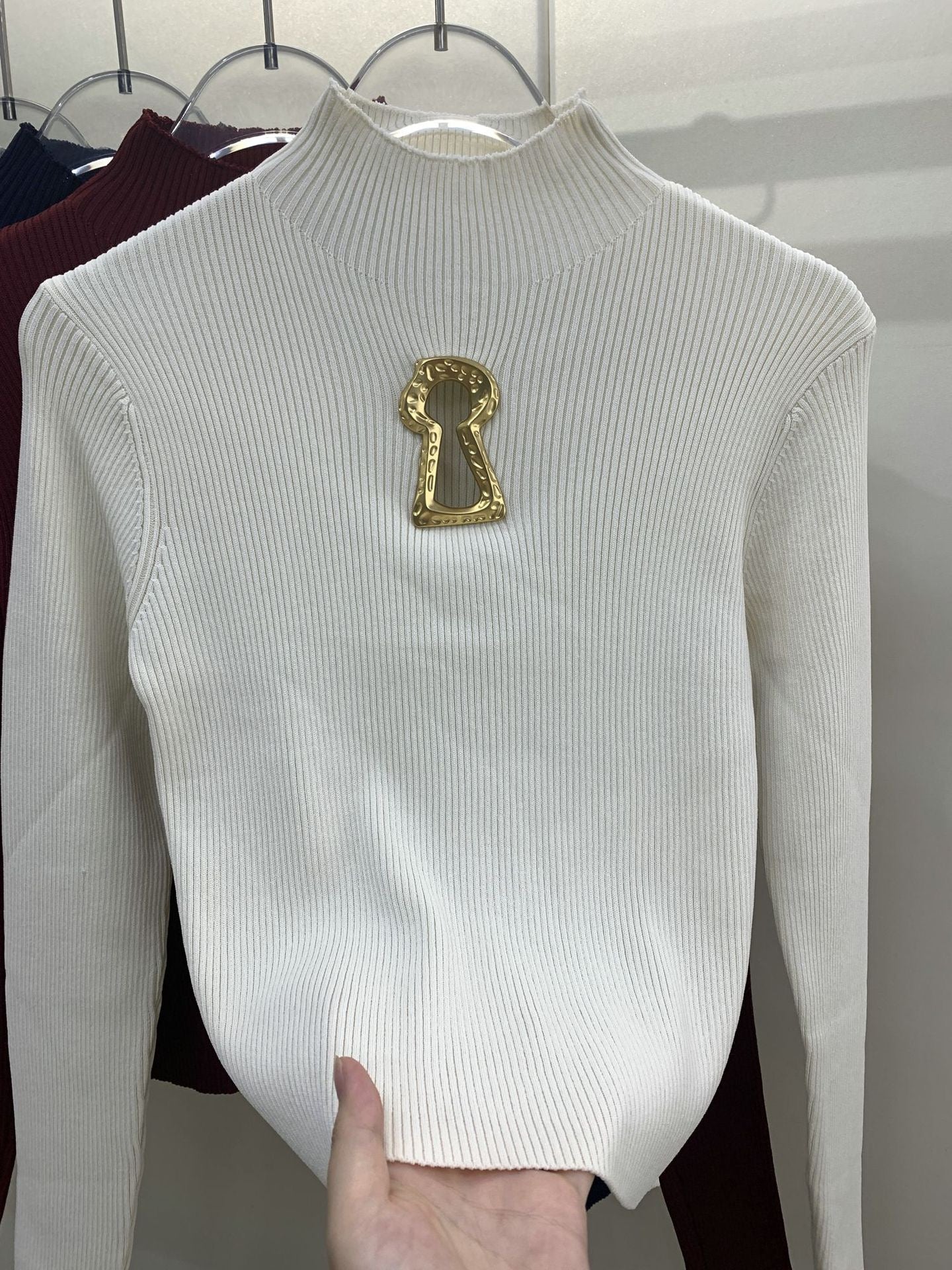 Sexy knitted turtleneck top