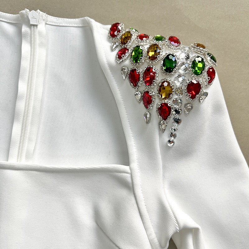 Bandage dress with diamonds