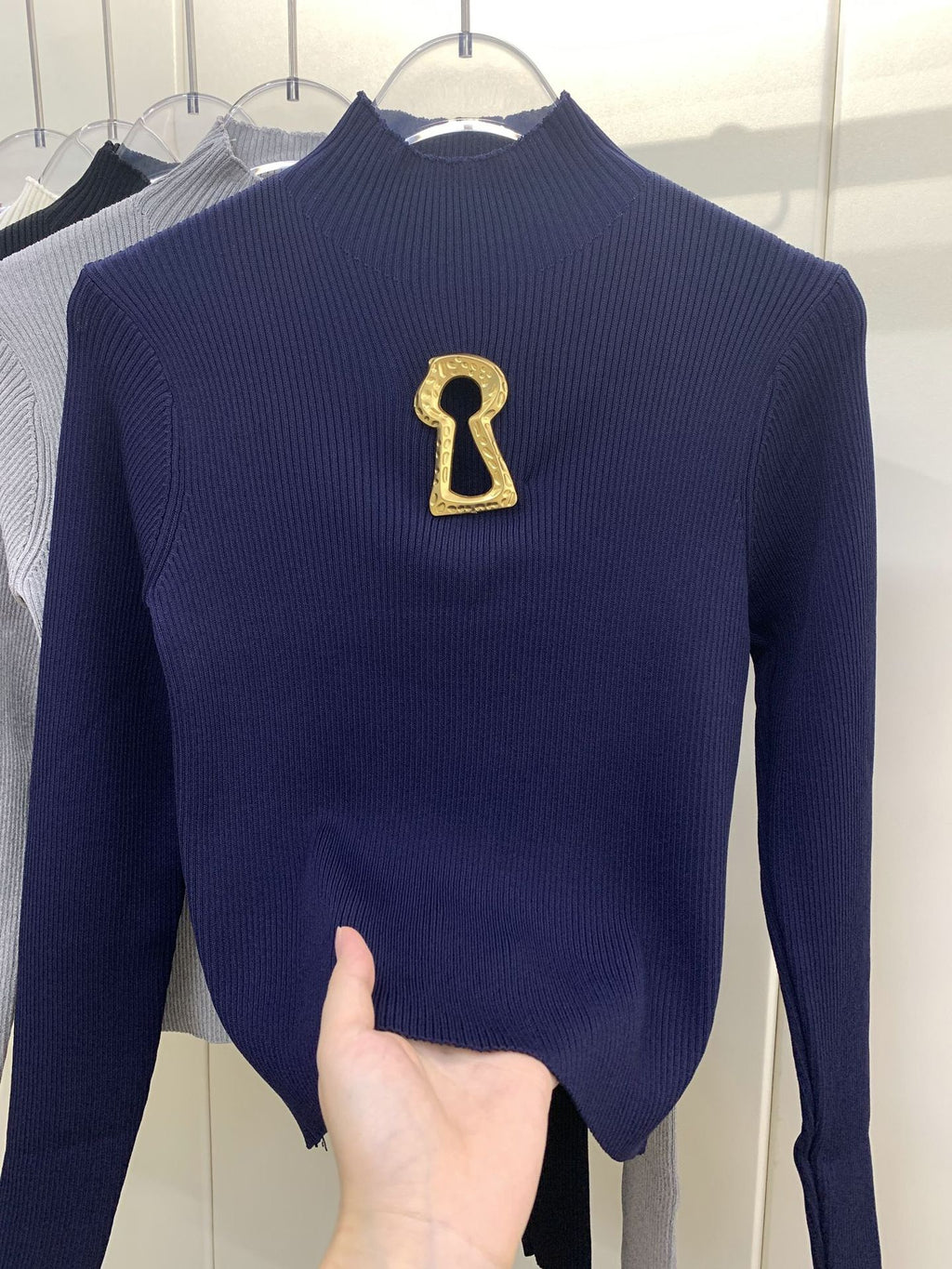 Sexy knitted turtleneck top