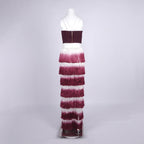 Burgundy dream ruffle dress