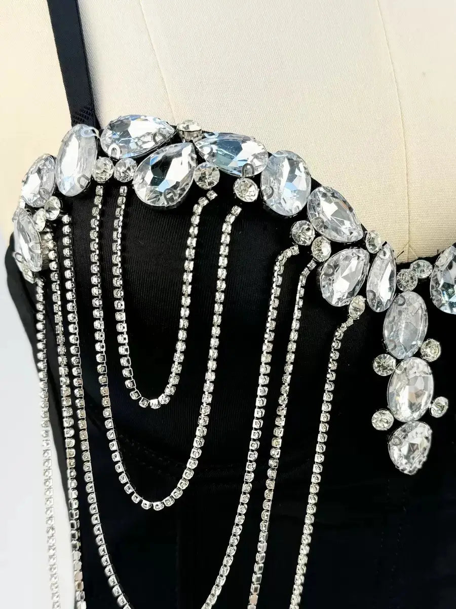 Chain diamond corset