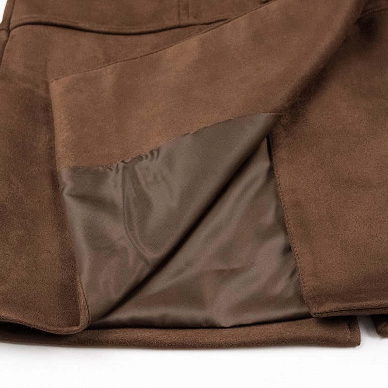 Chic long suede coat