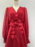 French niche spring v neck dress