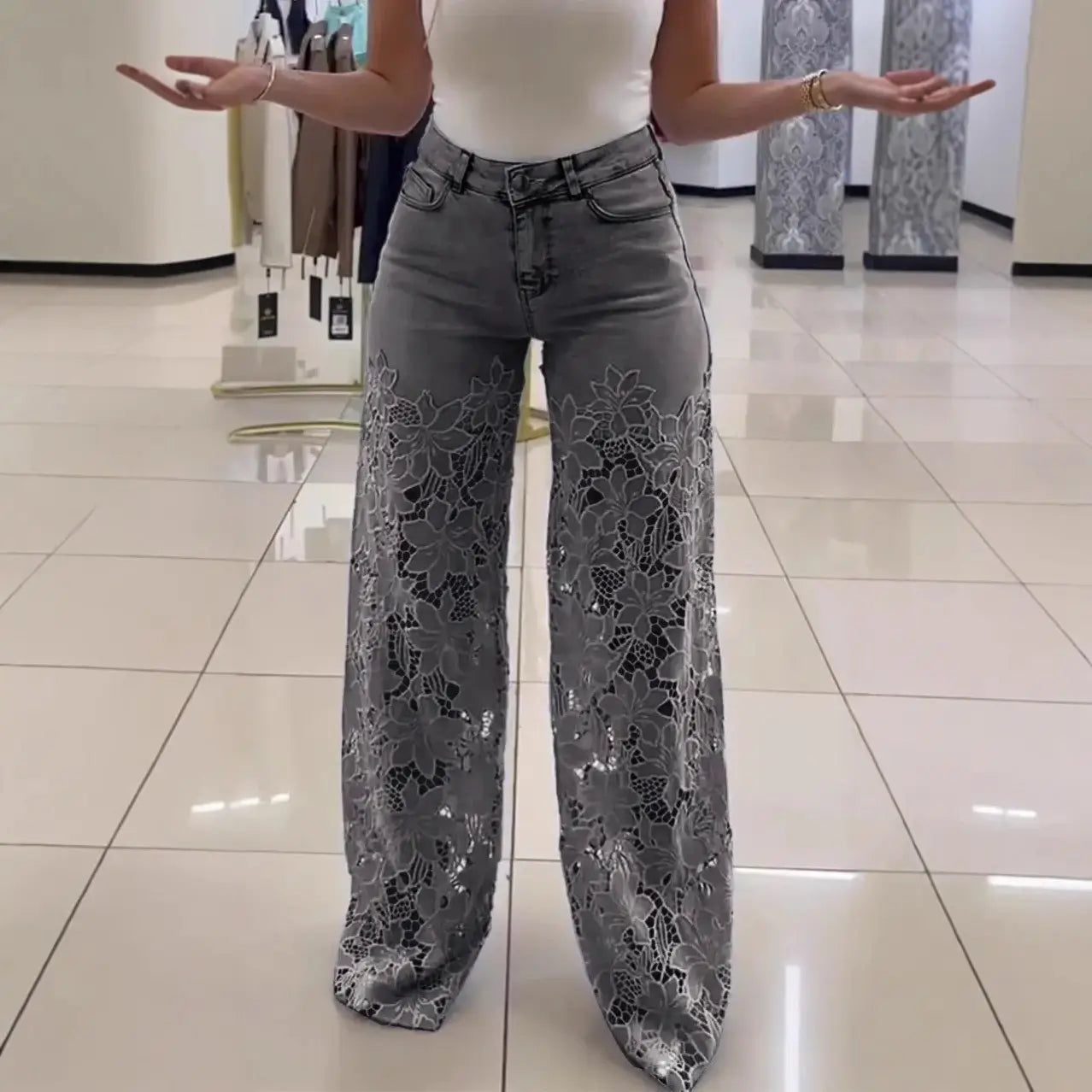 Lace jeans