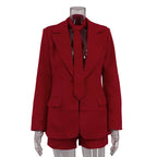 Stella Red Short and Jacket Set with Tie
