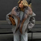 Jacket with fur collar