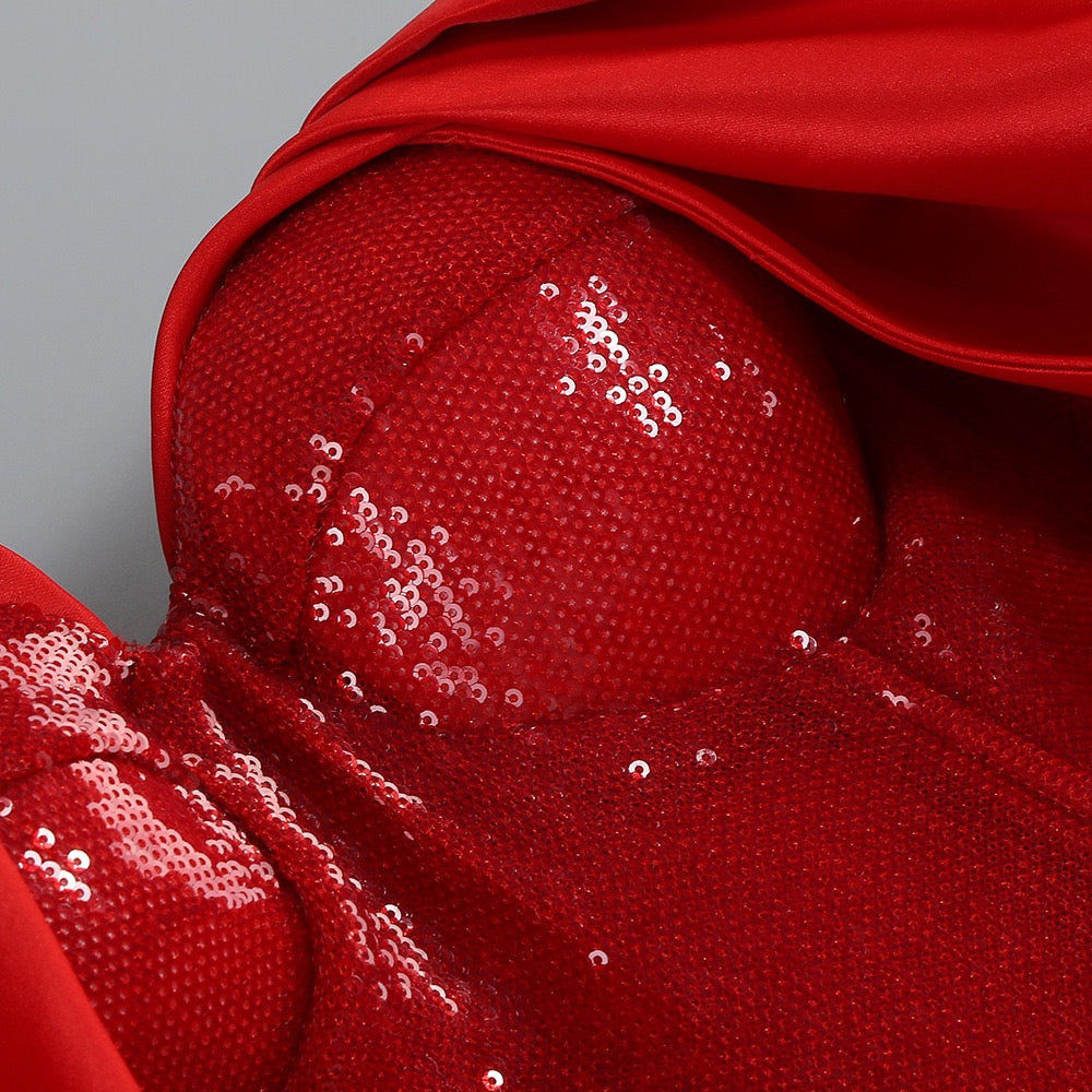Red shinning sequins