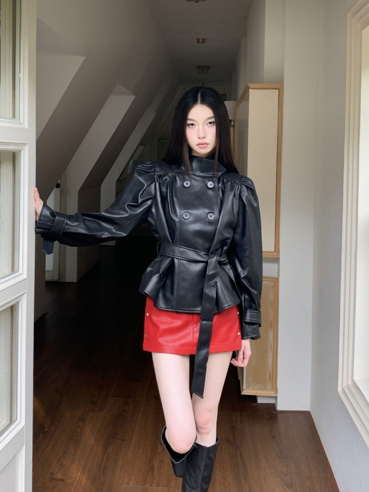 Umbrella leather jacket