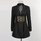 Multi layer metal buckle belt jacket