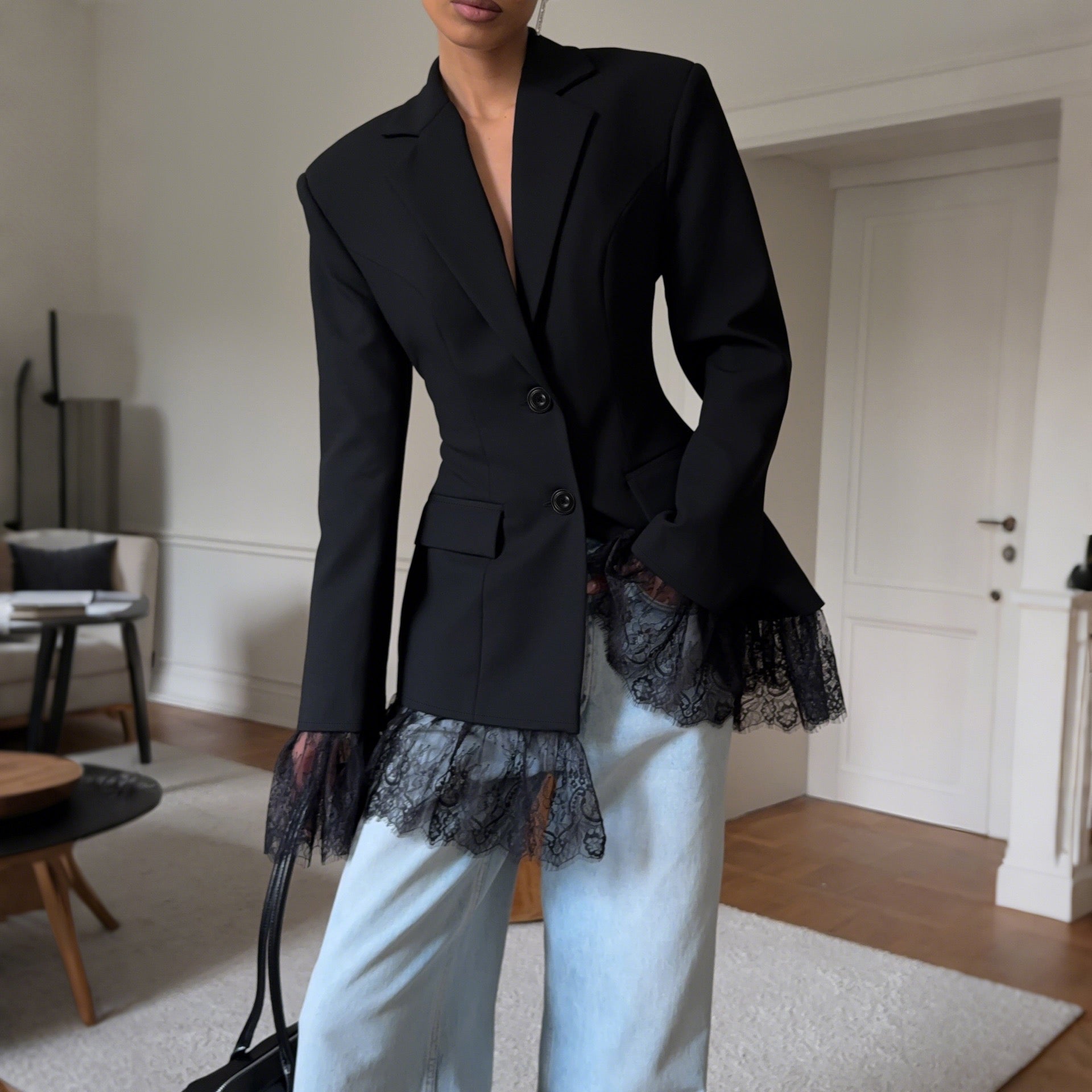 Lace blazer style