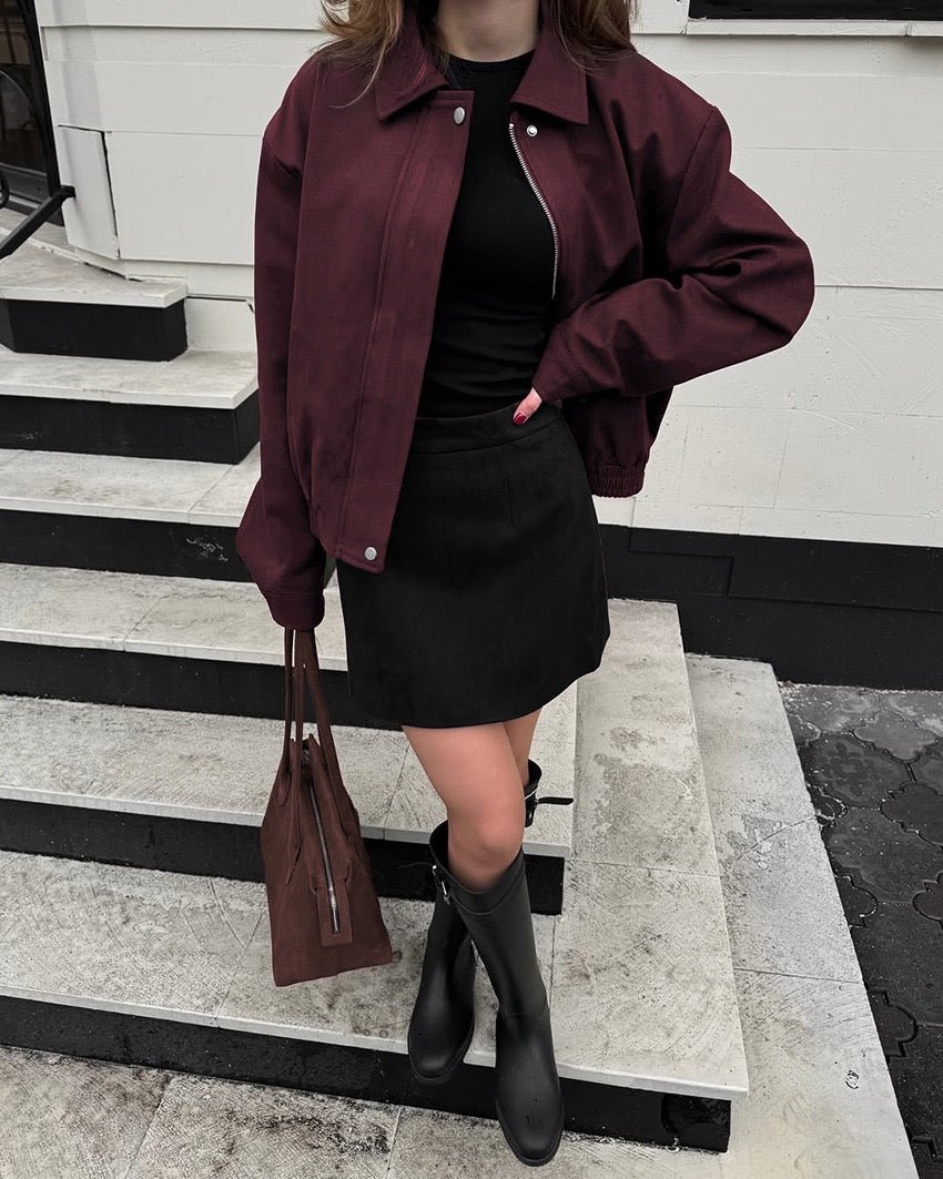 suede bomber jacket