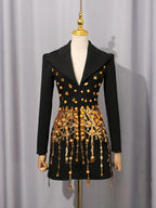 Tassels and rhinestone luxury blazer