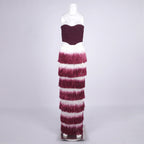 Burgundy dream ruffle dress