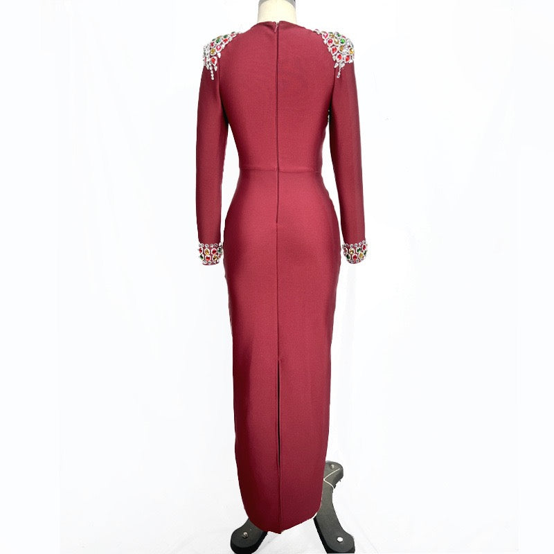 Bandage dress with diamonds