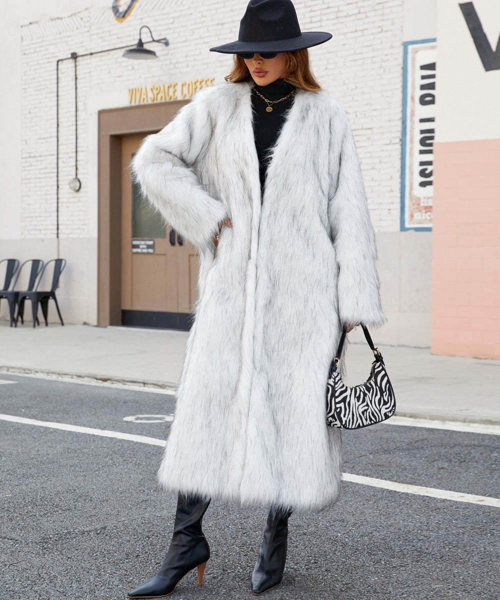 Faux fur coat