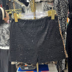 Fortune Women Glitter Mini Shorts High Waist Sparkly Shorts Slim Fit
