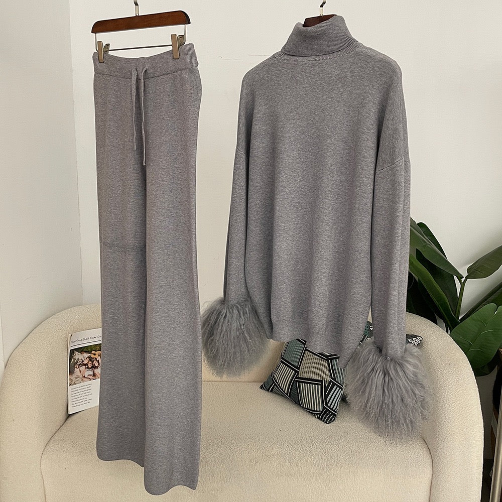 Fox fur cuffs slimming lazy joker