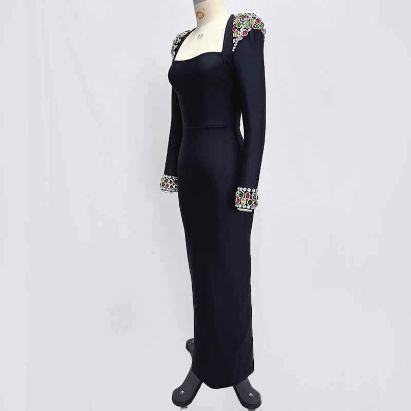 Bandage dress with diamonds