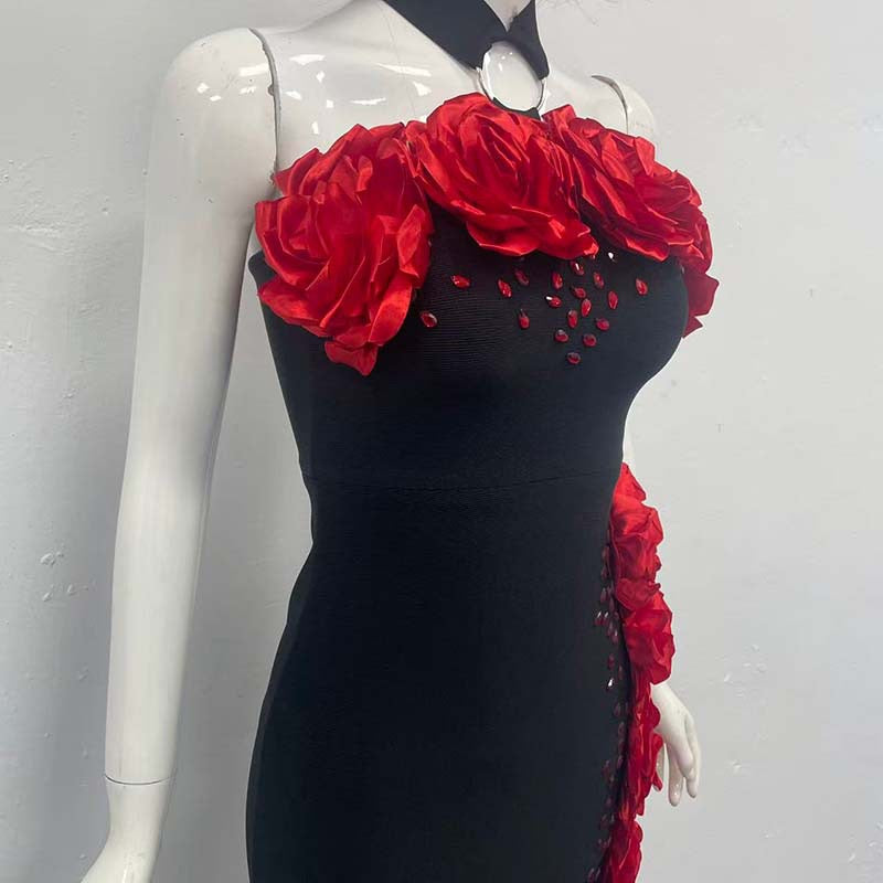 Halter neck flower dress