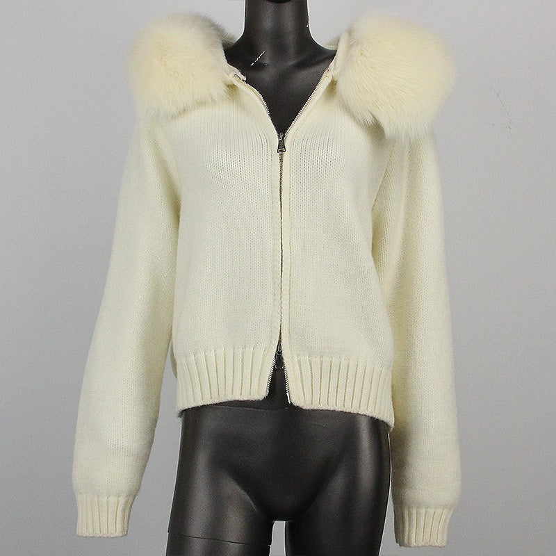 Faux fur cardigan